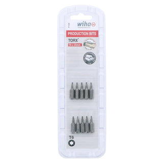 Wiha Tools 71506 T6 x 38mm TORX® Insert Bit, 10 Pack