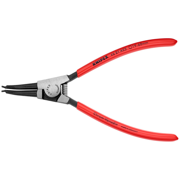 Knipex 46 31 A22 SBA 7 1/4" External 45° Angled Snap Ring Pliers-Forged Tips