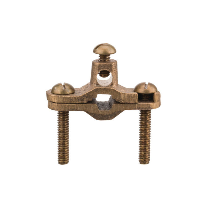 NSI G-1-SDBR Heavy Duty Bronze Ground Clamp, 1/2″ to 1″ Pipe, 1″ Rebar, Burial