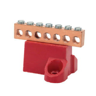 NSI GBC2-7 Copper Isolated Ground Bar, CU 2-14 AWG Range, 7 Circuits