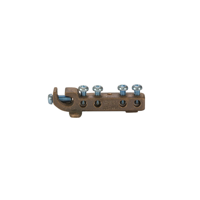 NSI GBIBZ-126-4414 Intersystem Bonding Connector, 2 to 6 AWG, Bronze 4 Circuits