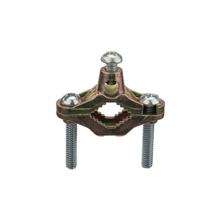 NSI GZB-1 Brass Plated Zinc Ground Clamp, 1/2″ to 1″ Conduit, Steel Screws