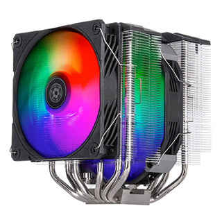 SilverStone HYD140-ARGB High-Performance Dual-Tower CPU Cooler Featuring Six Copper Heat Pipes and Dual ARGB Fans