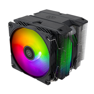 SilverStone HYD140-ARGB High-Performance Dual-Tower CPU Cooler Featuring Six Copper Heat Pipes and Dual ARGB Fans