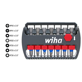 Wiha Tools 70298 7 Piece TerminatorBlue Impact Bit Set - 2 Inch Bits