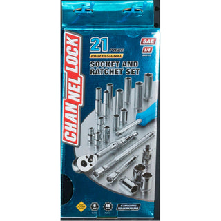 Channellock 34211 21pc 1/4 Inch SAE Drive Socket Set