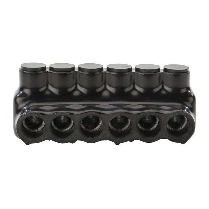 Polaris IPL1/0-6 6-Port Black Multi-Tap Pre-Insulated Connector, 1/0-14 Gauge