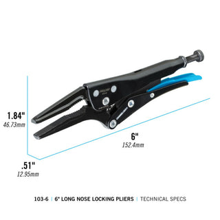 Channellock 103-6 6-Inch Combination Long Nose Locking Pliers