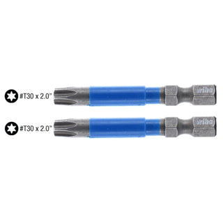 Wiha Tools 70222 TerminatorBlue Impact Bit Torx T30 - 2 Inch - 2 Pack