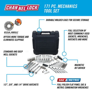 Channellock 39053 171pc Mechanic's Tool Set