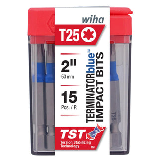 Wiha Tools 70260 TerminatorBlue Impact Bit Torx T25 - 2 Inch - 15 Pack