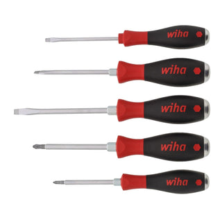 Wiha Tools 53075 5 Piece SoftFinish Extra Heavy Duty Slotted/Phillips Screwdriver Set