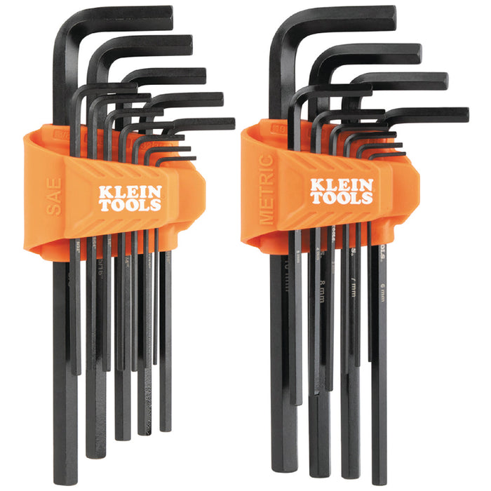 Klein Tools LS22 L-Style Long Hex Key Set, SAE and Metric, 22 Pc.