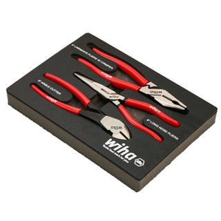 Wiha Tools 34680 3 Piece Classic Grip Pliers and Cutters Tray Set