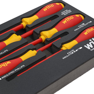 Wiha Tools 32081 5 Piece Insulated SoftFinish Cushion Grip Screwdriver Tray Set