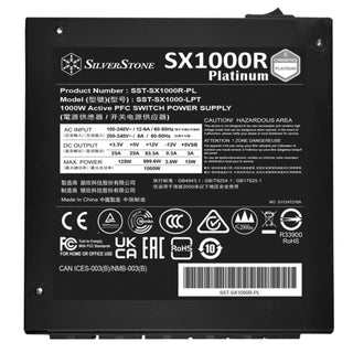 SilverStone SX1000R-PL Cybenetics Platinum 1000W SFX12V 4.0 & PCIe 5.0 Fully Modular SFX-L Power Supply