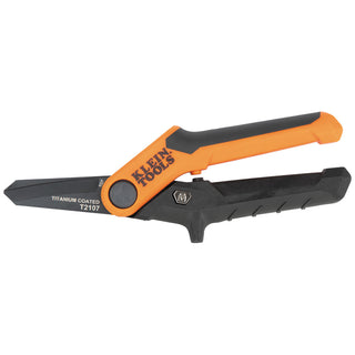 Klein Tools T2107 Compact Titanium-Coated Utility Shears, 7"