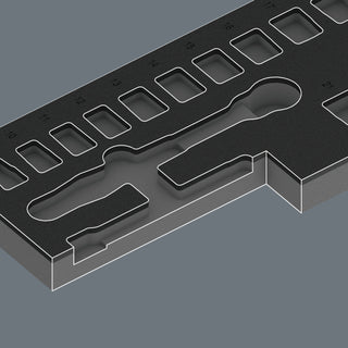 Wera 9724 Foam Insert 8010 B Zyklop Comfort Ratchet Set 1, 3/8", 16 Pc.