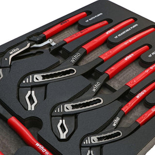 Wiha Tools 34691 5 Piece Classic Grip Adjustable Water Pump Pliers Tray Set