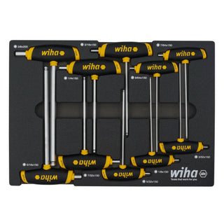 Wiha Tools 54081 SAE T-Handle Foam Tray Set, 10 Pc.