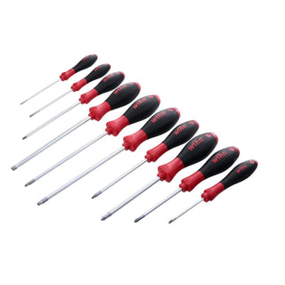 Wiha Tools 30290 10 Piece SoftFinish Slotted/Phillips/Square Screwdriver Set