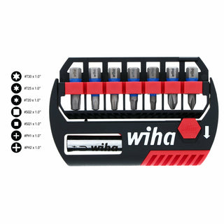 Wiha Tools 70098 8 Piece TerminatorBlue Impact Bit Set With Magnetic Bit Holder - 1 Inch Bits