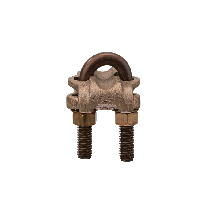 NSI UC-102 Bronze U-Bolt Clamp, 1/4″ IPS Pipe or 1/2″ Rod, 250-2/0 AWG Cable