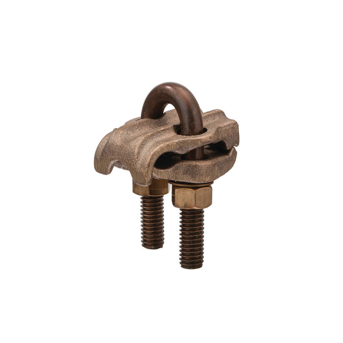 NSI UC-102 Bronze U-Bolt Clamp, 1/4″ IPS Pipe or 1/2″ Rod, 250-2/0 AWG Cable