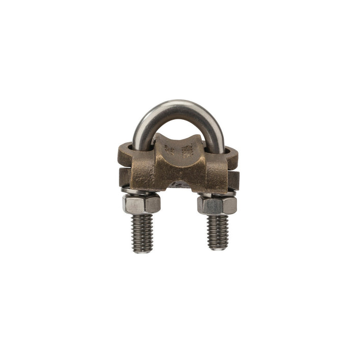 NSI UC-104 Bronze U-Bolt Clamp, 3/8″ IPS Pipe or 5/8″-3/4″ Rod, 2/0 to 4 AWG