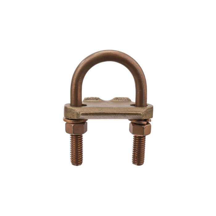 NSI UC-115 Heavy Duty Bronze U-Bolt Clamp, 1″ Pipe, 250-2/0 AWG, for Burial