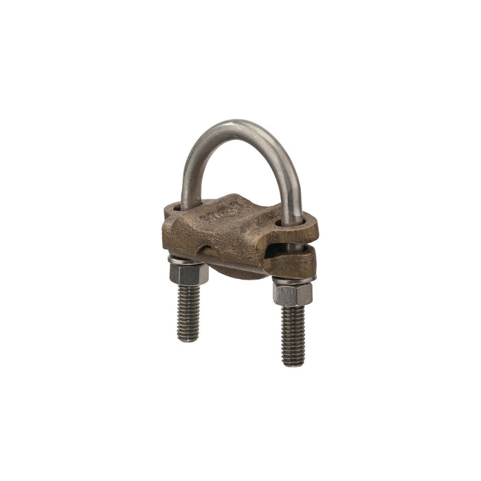 NSI UC-120 Heavy Duty Bronze U-Bolt Clamp, 1-1/4″ Pipe, 2/0-4 AWG, Burial