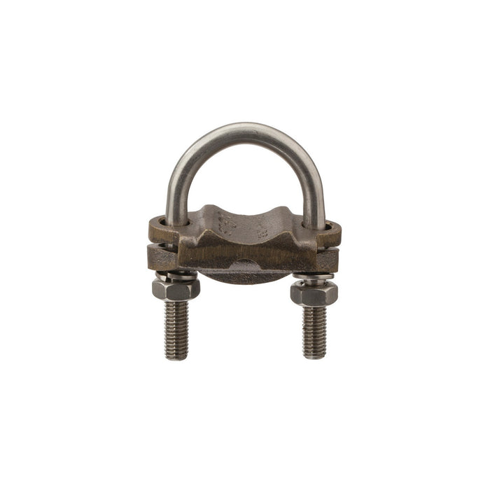 NSI UC-121 Heavy Duty Bronze U-Bolt Clamp, 1-1/4″ Pipe, 250-2/0 AWG, Burial