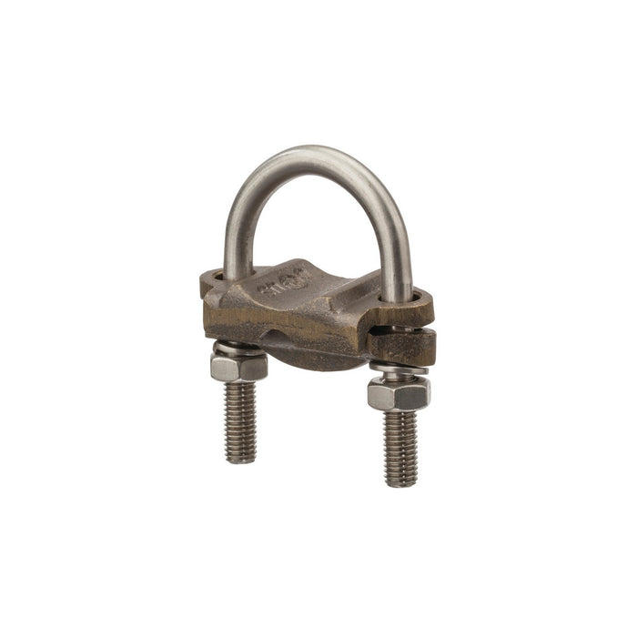 NSI UC-121 Heavy Duty Bronze U-Bolt Clamp, 1-1/4″ Pipe, 250-2/0 AWG, Burial