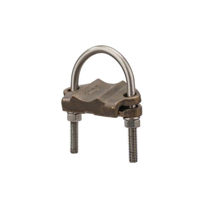 NSI UC-133 Heavy Duty Bronze U-Bolt Clamp, 2″ Pipe, 250-2/0 AWG, for Burial
