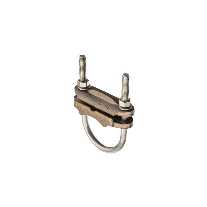 NSI UC-137 Heavy Duty Bronze U-Bolt Clamp, 2-1/2″ Pipe, 2/0 to 4 AWG, Burial