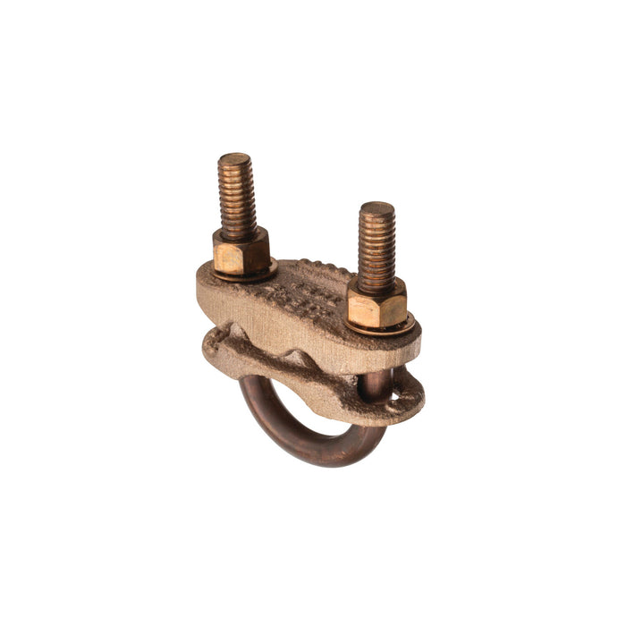 NSI UC-214 Bronze U-Bolt Clamp for Two Wires, 1″ Pipe, 2/0 to 4 AWG, Burial