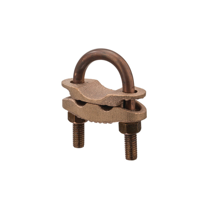 NSI UC-214 Bronze U-Bolt Clamp for Two Wires, 1″ Pipe, 2/0 to 4 AWG, Burial