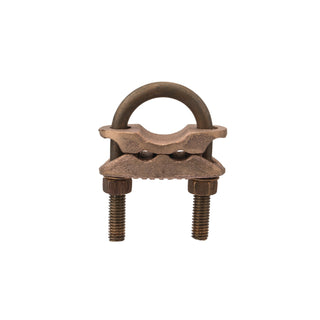 NSI UC-215 Bronze U-Bolt Clamp for Two Wires, 1″ Pipe, 250-2/0 AWG, Burial