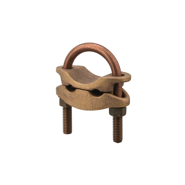 NSI UC-221 Bronze U-Bolt Clamp for Two Wires, 1-1/4″ Pipe, 250-2/0 AWG, Burial