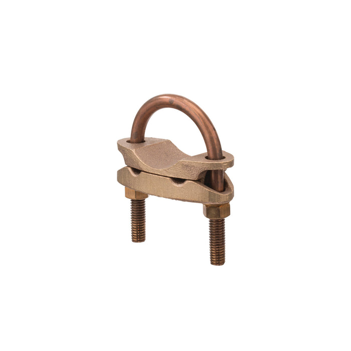 NSI UC-226 Bronze U-Bolt Clamp for Two Wires, 1-1/2″ Pipe, 2/0-4 AWG, Burial