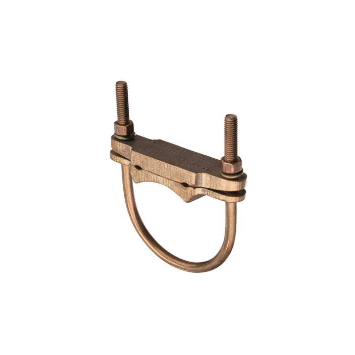 NSI UC-242 Bronze U-Bolt Clamp, Two Wires, 3″ Pipe, 2/0-4 AWG, Burial