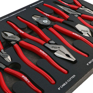 Wiha Tools 34682 8 Piece Classic Grip Pliers and Cutters Tray Set