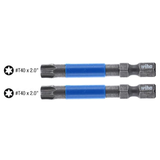 Wiha Tools 70223 TerminatorBlue Impact Bit TORX® T40 - 2 Inch - 2 Pack