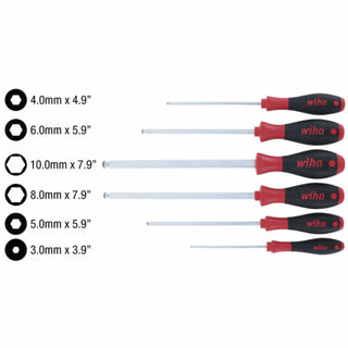 Wiha Tools 36792 6 Piece MagicRing Ball End Hex Metric Driver Set