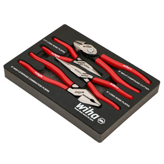 Wiha Tools 34681 4 Piece Classic Grip Pliers and Cutters Tray Set