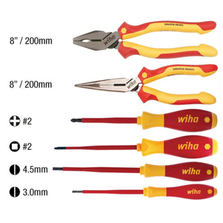 Wiha Tools 32984 6 Piece Insulated Industrial Pliers and Screwdriver Set