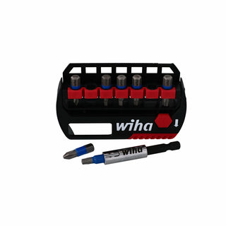 Wiha Tools 70098 8 Piece TerminatorBlue Impact Bit Set With Magnetic Bit Holder - 1 Inch Bits