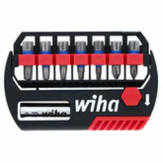 Wiha Tools 70098 8 Piece TerminatorBlue Impact Bit Set With Magnetic Bit Holder - 1 Inch Bits