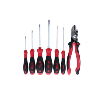 Wiha Tools 30942 Ergo Soft Grip BiCut with Screwdrivers 7 Piece Set