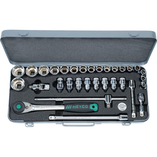 Heyco 00079001083 Metric Socket Set, 1/2 Inch, 32 Pieces